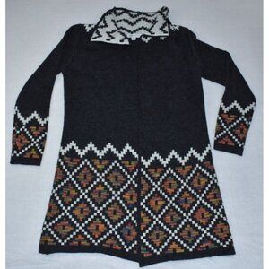 Cristina B Women’s Sweater Size M Cardigan Aztec Thick Knit Long